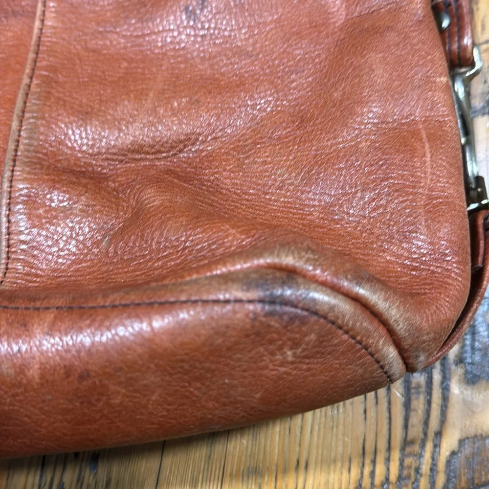 FRYE VINTAGE BROKEN IN FRYE COGNAC TOTE - Picture 7 of 12